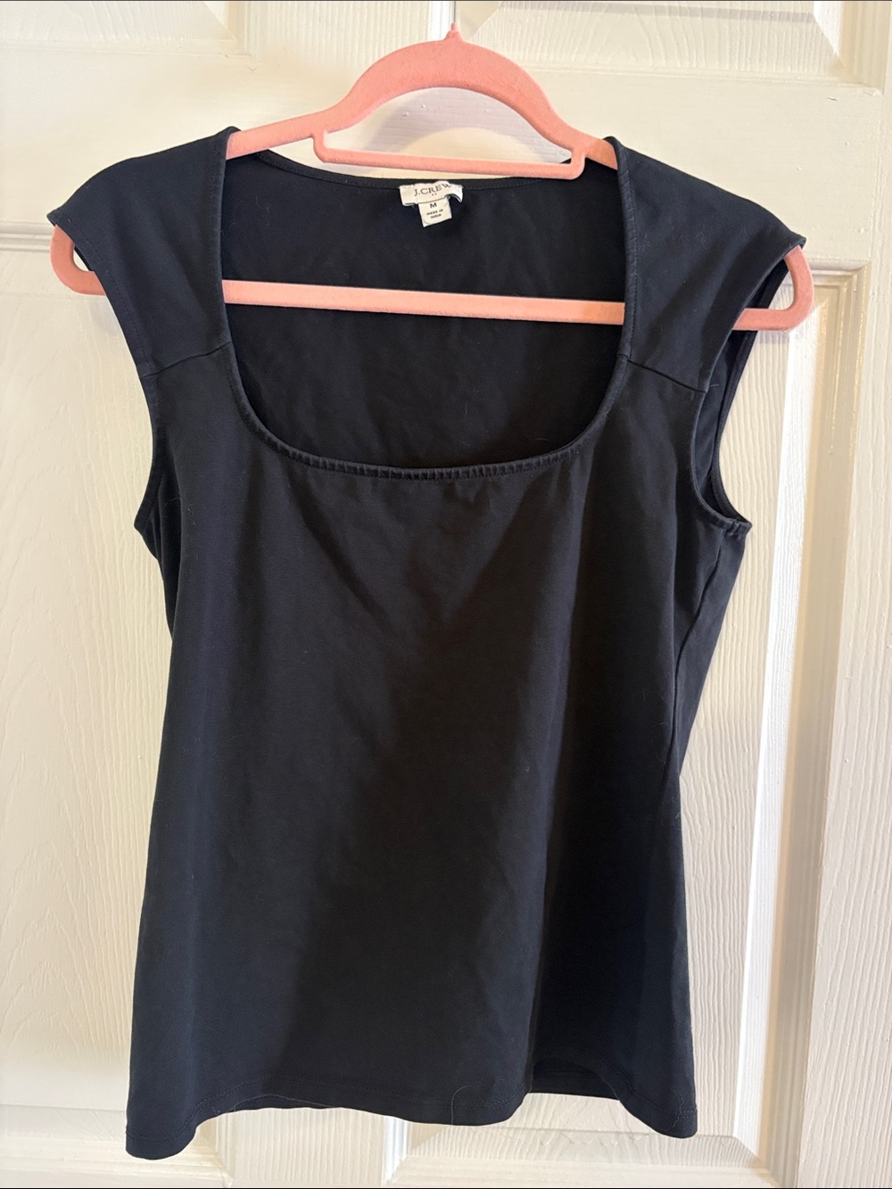 J. Crew Black Square Neck Cap Sleeve Tank